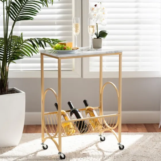 Modern Marble Deco Bar Cart-Kirkland's Home New