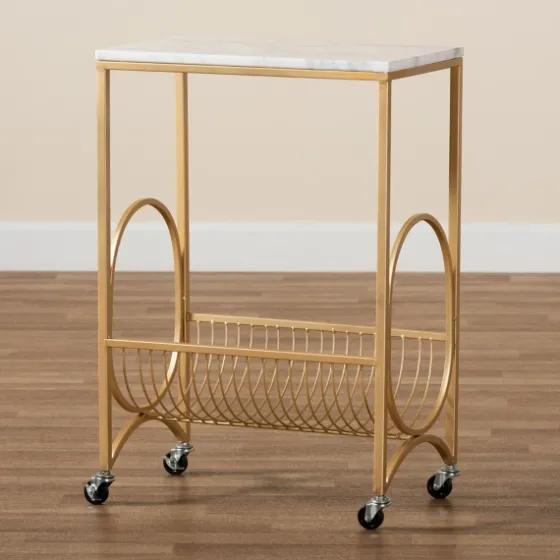 Modern Marble Deco Bar Cart-Kirkland's Home New