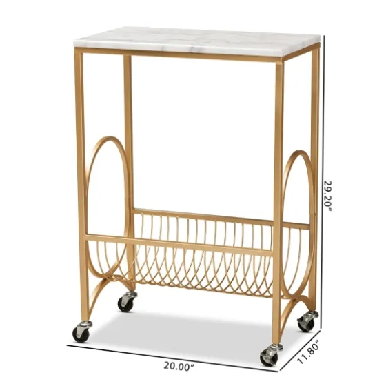 Modern Marble Deco Bar Cart-Kirkland's Home New