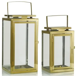 Modern Polished Lanterns, Set Of 2-Kirkland's Home Clearance