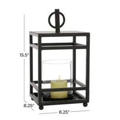 Modern Vintage Iron Framed Lantern, 15 In.-Kirkland's Home Outlet