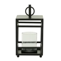 Modern Vintage Iron Framed Lantern, 15 In.-Kirkland's Home Outlet
