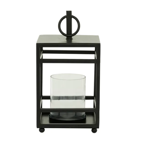 Modern Vintage Iron Framed Lantern, 15 In.-Kirkland's Home Outlet