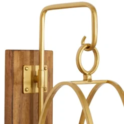 Modern Warm Wood And Gold Sconce-Kirkland's Home Shop
