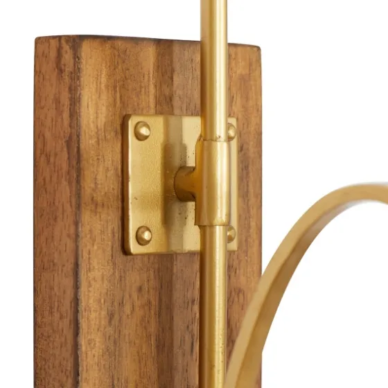 Modern Warm Wood And Gold Sconce-Kirkland's Home Shop