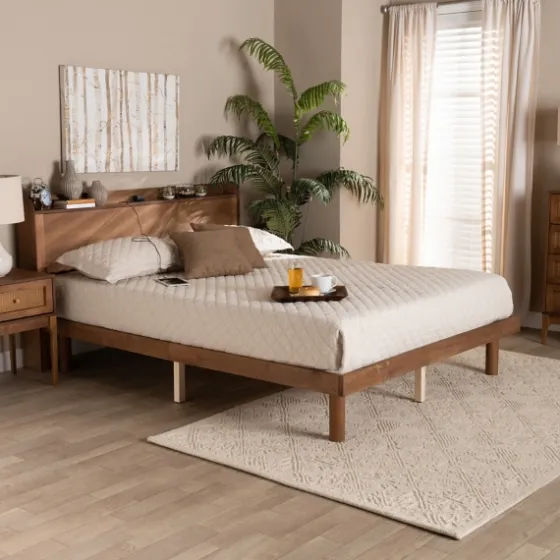 Modern Wood Queen Platform Bed-Kirkland's Home Cheap