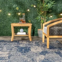 Molly Blue Mottled Abstract Outdoor Rug, 8X10-Kirkland's Home Cheap