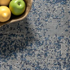 Molly Blue Mottled Abstract Outdoor Rug, 8X10-Kirkland's Home Cheap