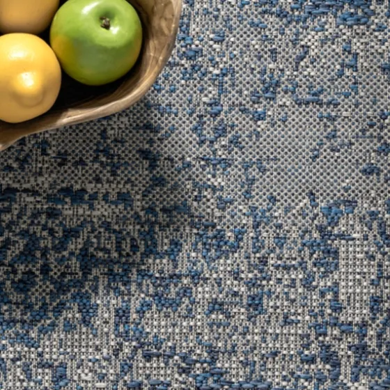 Molly Blue Mottled Abstract Outdoor Rug, 8X10-Kirkland's Home Cheap