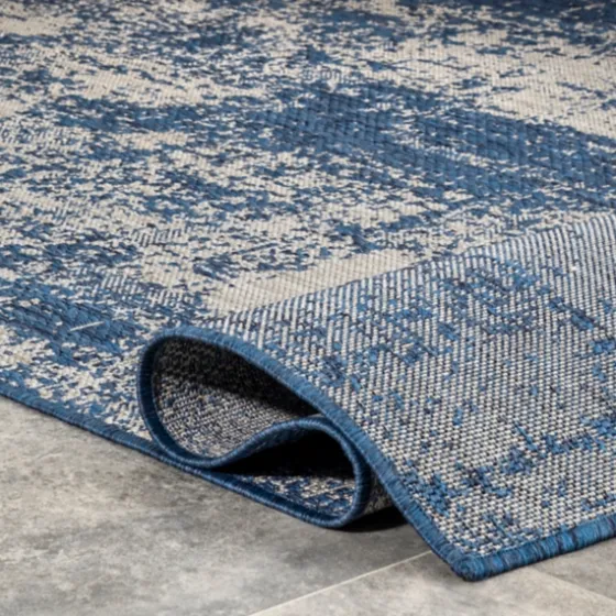 Molly Blue Mottled Abstract Outdoor Rug, 8X10-Kirkland's Home Cheap