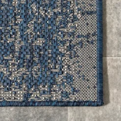 Molly Blue Mottled Abstract Outdoor Rug, 8X10-Kirkland's Home Cheap