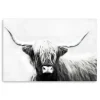 Monochrome Longhorn Canvas Art Print, 60X40 In.-Kirkland's Home Outlet