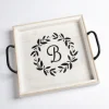 Monogram B Wood Tray With Handles-Kirkland's Home Sale