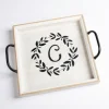 Monogram C Wood Tray With Handles-Kirkland's Home Flash Sale