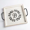 Monogram D Wood Tray With Handles-Kirkland's Home Fashion