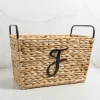 Monogram F Woven Rat Metal Handle Basket-Kirkland's Home Hot