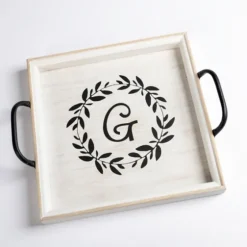 Monogram G Wood Tray With Handles-Kirkland's Home Flash Sale