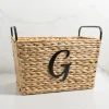 Monogram G Woven Rat Metal Handle Basket-Kirkland's Home Clearance