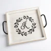 Monogram K Wood Tray With Handles-Kirkland's Home Store