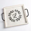 Monogram L Wood Tray With Handles-Kirkland's Home Sale