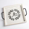 Monogram M Wood Tray With Handles-Kirkland's Home Store