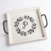 Monogram P Wood Tray With Handles-Kirkland's Home Discount