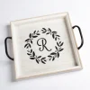 Monogram R Wood Tray With Handles-Kirkland's Home New