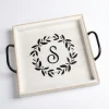Monogram S Wood Tray With Handles-Kirkland's Home Online