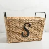 Monogram S Woven Rat Metal Handle Basket-Kirkland's Home Best Sale