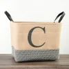 Monogrammed C Black Diamond Jute Storage Bin-Kirkland's Home Shop