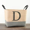 Monogrammed D Black Diamond Jute Storage Bin-Kirkland's Home Clearance