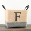Monogrammed F Black Diamond Jute Storage Bin-Kirkland's Home Best Sale