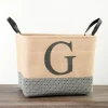 Monogrammed G Black Diamond Jute Storage Bin-Kirkland's Home Store