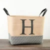 Monogrammed H Black Diamond Jute Storage Bin-Kirkland's Home Store