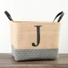 Monogrammed J Black Diamond Jute Storage Bin-Kirkland's Home Fashion