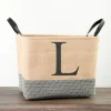 Monogrammed L Black Diamond Jute Storage Bin-Kirkland's Home Cheap