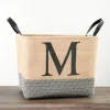 Monogrammed M Black Diamond Jute Storage Bin-Kirkland's Home Hot