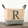Monogrammed R Black Diamond Jute Storage Bin-Kirkland's Home Cheap