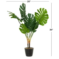 Monstera Plant In Ribbed Rock Planter-Kirkland's Home Outlet