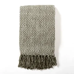 Moss Diamond Chenille Throw-Kirkland's Home Sale