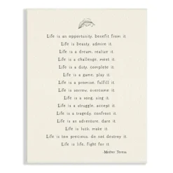 Mother Teresa Life Quote Wall Plaque-Kirkland's Home Shop