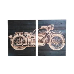 Motorcycle Wood Wall Plaques, Set Of 2-Kirkland's Home Online