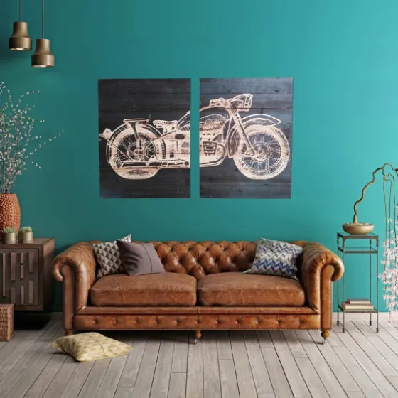 Motorcycle Wood Wall Plaques, Set Of 2-Kirkland's Home Online