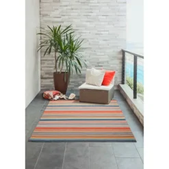 Multi Dhurri Stripe Indoor/Outdoor Area Rug, 5X7-Kirkland's Home Discount