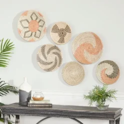 Multi Seagrass Round 6-Pc. Wall Plaque Set-Kirkland's Home Outlet