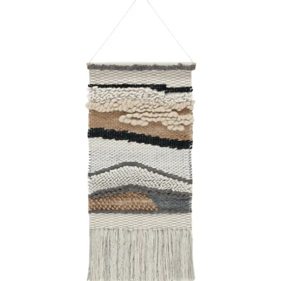 Multicolor Abstract Woven Fringe Wall Hanging-Kirkland's Home Outlet