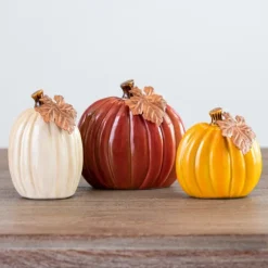 Multicolor Ceramic Pumpkins, Set Of 3-Kirkland's Home Outlet