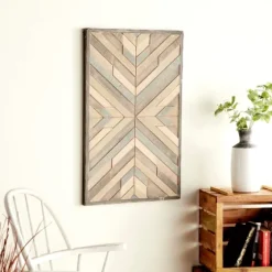 Multicolor Criss Cross Chevron Wood Wall Plaque-Kirkland's Home Cheap