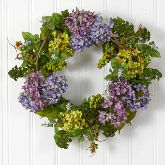 Multicolor Hydrangea And Berry Wreath-Kirkland's Home Discount