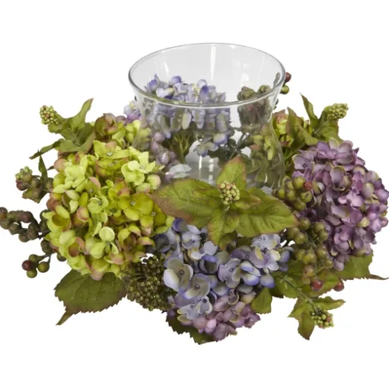 Multicolor Hydrangea And Berry Candle Centerpiece-Kirkland's Home Online